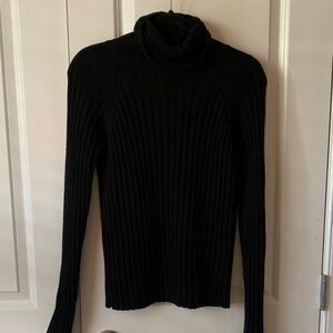 A. Giannetti 100% merino wool Black ribbed Turtleneck Sweater